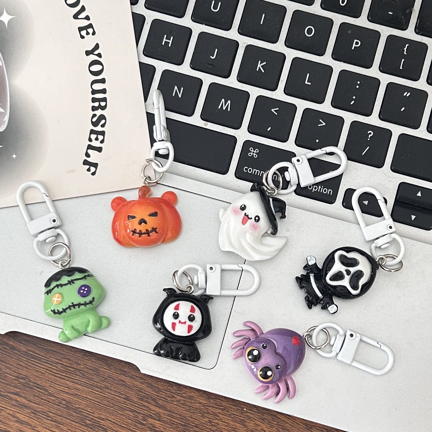 Halloween Spider Pumpkin Keychain Resin Girly Charm Bag Charm Accessory Gift