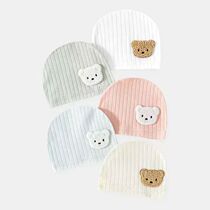 Soft Infant Beanies Caps Baby Hat Cartoon Bear Boneless Musl