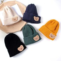Korean Cute Bear Baby Hats For Kids Soft Knitted Cap Warm Be