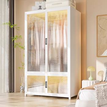 Steel wardrobe home bedroom clothing quilt storage cabinet