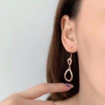 Han Yi Geometric Ear Wire Silver Temperament Earrings Womens Long Style Slimming Summer Fresh and Versatile Accessories