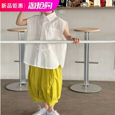 Детская джинсовая рубашка 巴拉巴垃夏装儿童无袖衬衫2024新款男童背心时尚开衫薄款韩版潮流 OTHER