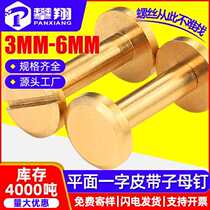 Brass flat word ledger This nail pair lock primary-secondary screw letter rivet artificial character willow nail leather strap screw 4MM