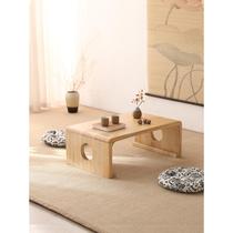 Simple tatami tea table solid wood kang table bay window table small coffee table internet celebrity square table balcony desk Chinese culture table