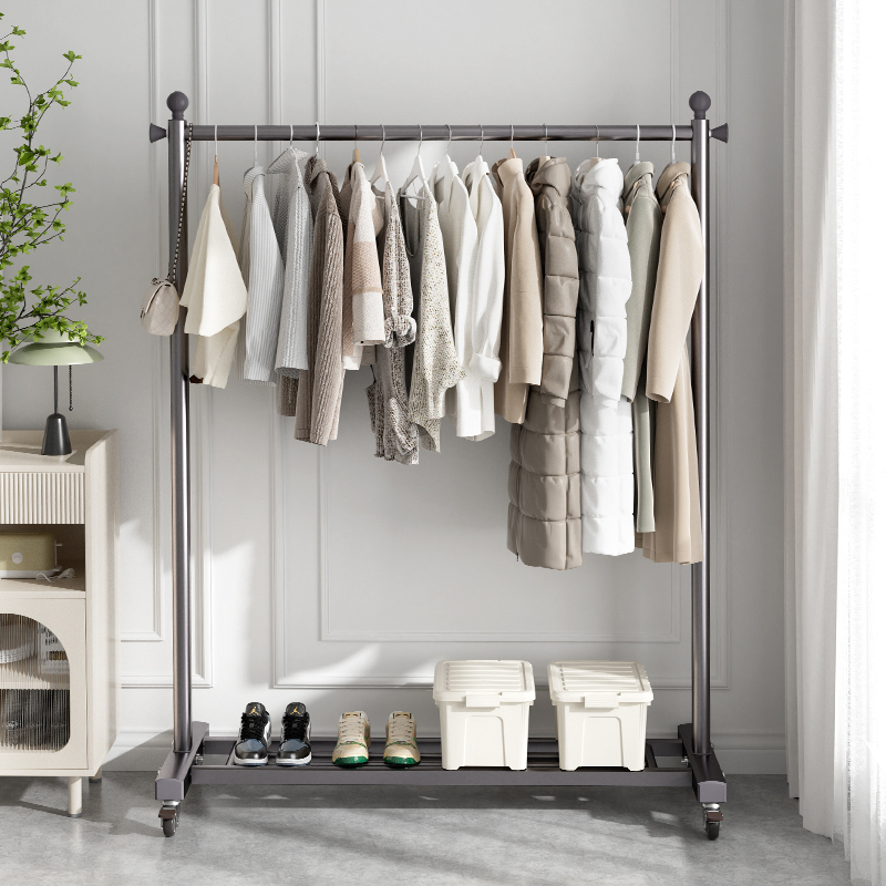 Clothes Rack Floor-Standing Bedroom Household Aluminum Alloy Single-Pole Clothes Drying Rack Indoor Coat Rack Mobile Clothes Drying Rack Clothes Rod Clothes Rack Floor-Standing Bedroom Household Aluminum Alloy Single-Pole Clothes Drying Rack Indoor Coat Rack Mobile Clothes Drying Rack Clothes Rod