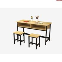 Student desks and chairs double-layered desks with drawers cram school tutoring single double three-seat conference training desk