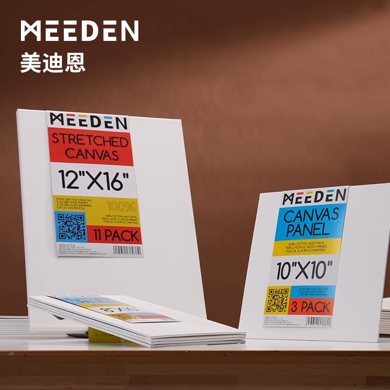 Meeden Canvas Acrylic Painting Frame Oil Painting Board 4K 8K Acrylic Paint Oil Painting Board Canvas Practice Material Blank Beginner with Inner Frame Cotton Linen Oil Painting Frame