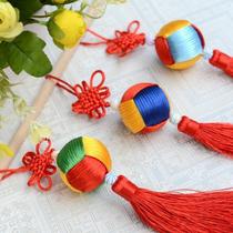 Guangxi thread-tied three-color decorative hydrangea Chinese-style ethnic jewelry decoration school event meeting display hydrangea pendant
