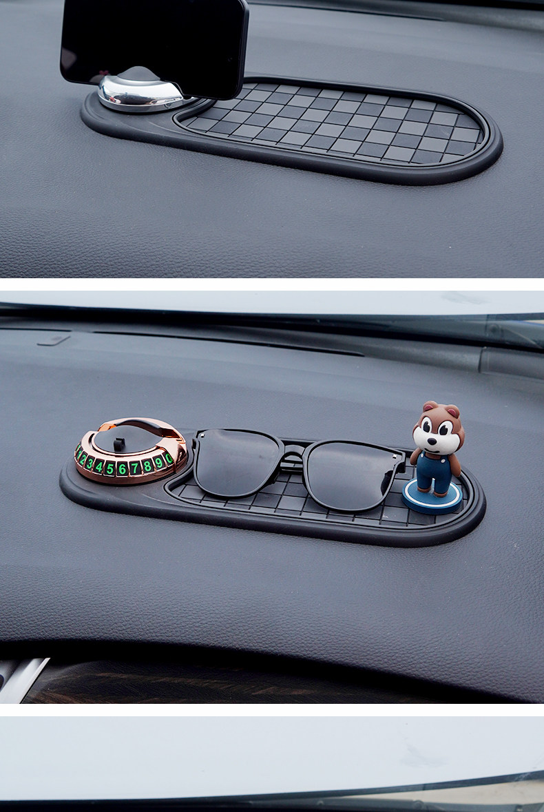 Car anti-slip mat, parking sign, phone holder, car navigation, sunglasses holder, multifunctional parking sign, central console storage rack
