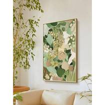 Niche art green cream style texture high-end living room painting aisle corridor hanging painting floor-to-ceiling entrance decorative painting