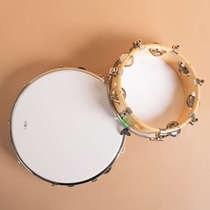 8 10 12 inch adjustable tambourine polyester leather tambourine Orff instrument tambourine percussion instrument hand drum wood