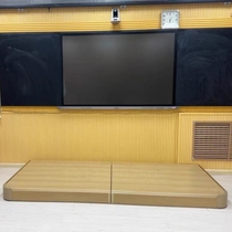 Wooden floor school platform arc solid wood platform classroom teacher steel frame structure protective podium manufacturer Guqin class