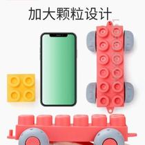 Infant aged baby chews 2 granular toys assembling 0-% building blocks boy 1 child-biting soft rubber girl Yida 3