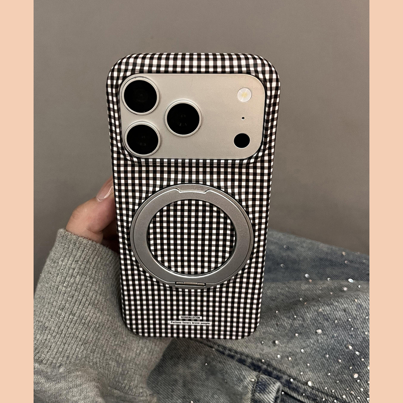Ins-Style Korean-Style Black Plaid 360-Degree Stand Suitable for Apple 17 Pro Max Phone Case iPhone 17 New Model 16 Pro Super Stylish Women's Model 17 Pro Hard Case 16 Anti-Drop Protective Cover 15 Pro Ins-Style Korean-Style Black Plaid 360-Degree Stand Suitable for Apple 17 Pro Max Phone Case iPhone 17 New Model 16 Pro Super Stylish Women's Model 17 Pro Hard Case 16 Anti-Drop Protective Cover 15 Pro