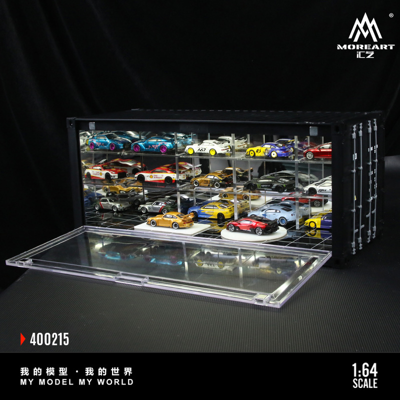 Huiyi 1:64 Container Mirror Parking Lot Scene Model Storage Box for Tuoyi Maistide Toy Cars