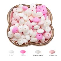 Cute-Idea 20Pcs Silicone Beads 12MM Lentil Beads Food Gradade