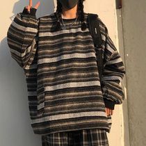 Women Vintage Striped Sweaters Autumn Winter Casual Oversize