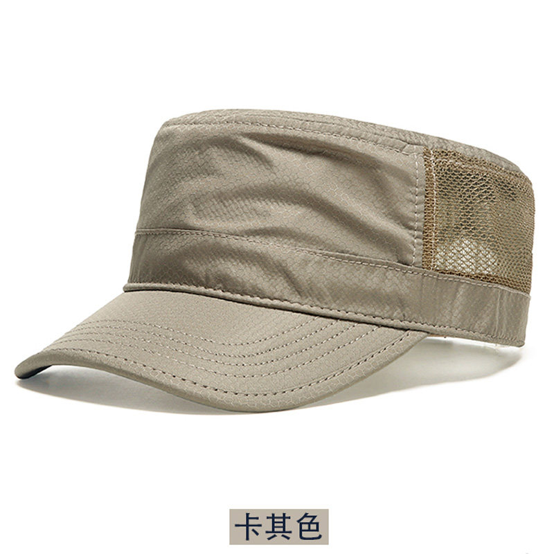 夏季网眼透气平顶帽帽男士夏天户外速干遮阳帽韩版时尚休闲帽子