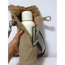 Heirloom pot mini crossbody bag kettle cover canvas thick custom side opening outdoor cup cover tea set storage bag