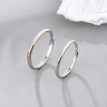 s925 silver gold thread Möbius couple ring a pair of adjustable mens and womens rings niche design Valentines Day