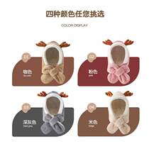 Childrens Hat in autumn new Korean cartoon deer horn boy and girl hat baby plush scarf one hat