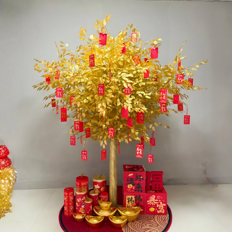 Artificial Money Tree, Large Fake Tree, Internet-Famous Decorative Tree, Fortune Tree, New Year Blessing Money Tree with Red Envelopes Artificial Money Tree, Large Fake Tree, Internet-Famous Decorative Tree, Fortune Tree, New Year Blessing Money Tree with Red Envelopes
