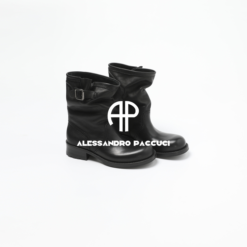 Ap Luo Ge/Tree Paste Leather British Style Chunky Heel Boots Fashionable Versatile High-Top Shoes 53118Xh/53119Xh