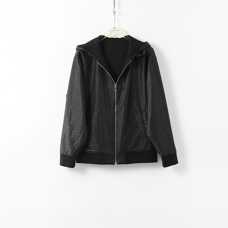 Ap Luo Ge [Reversible] Hooded Jacquard Black Casual Versatile Women's Jacket 2025 Autumn/Winter 24143X