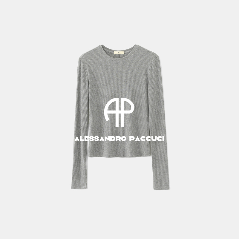 Ap Loro/ Lyocell + Cashmere Round Neck Long Sleeve Multi-Color Fashionable Simple Versatile T-Shirt Base Shirt 62106Ts