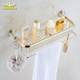 European-style all-copper gold crystal light luxury net basket, towel rod with hook bathroom, bathroom storage rack