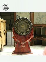 Jinzhuangjin high quality 12cm Guangxi black copper bull head bronze drum ornaments ethnic handicrafts souvenirs