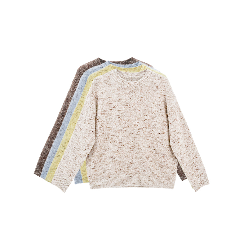 【Orange Cottage】690701 Lazy Style Misty Floral Yarn 100% Wool Sweater Women's Autumn and Winter Casual Slimming Relaxed Fit 【Orange Cottage】690701 Lazy Style Misty Floral Yarn 100% Wool Sweater Women's Autumn and Winter Casual Slimming Relaxed Fit