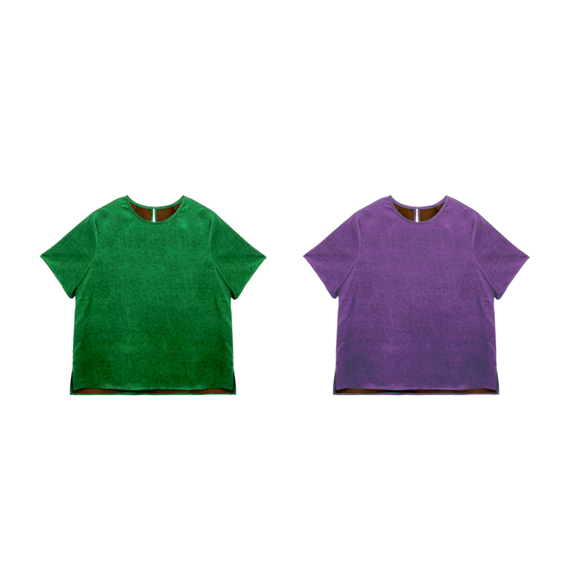 【Orange Lu】631100 Original New Chinese-Style Old Money Style Silk T-Shirt with Turtle Pattern, Elegant and Breathable for Women in Spring and Summer