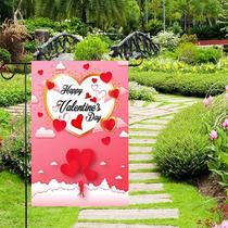2024 New Valentines Day Garden Flag Polyester Fabric Linen Holiday Party Yard Flag Valentines Day Decoration