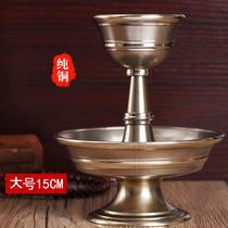 Imported from Nepal large pure copper protector cup Tibetan supplies Tibetan bronze offering cup height 15cm