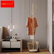 Floor clothes hat rack bedroom hanging hanger home Xuanguan bedside bedside evening Put clothes hanging bag hanger with containing basket