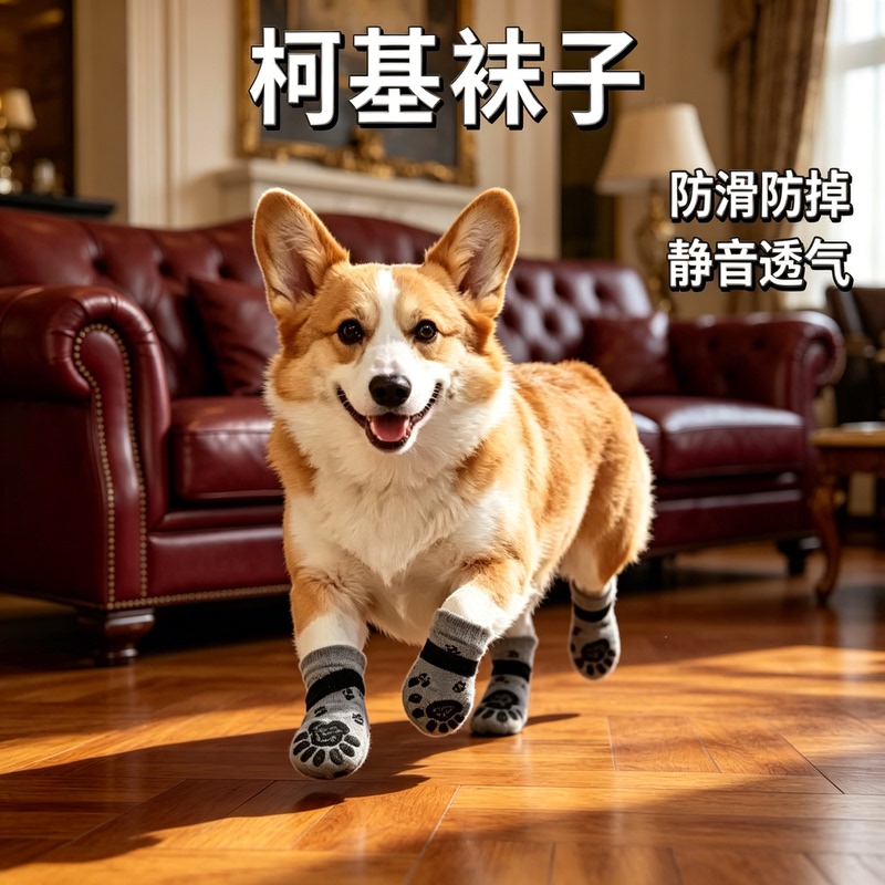 Corgi Medium-Sized Dog-Specific Elastic Anti-Slip Socks for Indoor and Outdoor Use, Silent Floor Anti-Scratch and Wear-Resistant Pet Socks and Foot Covers Corgi Medium-Sized Dog-Specific Elastic Anti-Slip Socks for Indoor and Outdoor Use, Silent Floor Anti-Scratch and Wear-Resistant Pet Socks and Foot Covers