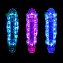 Direct selling LED light transparent flash skateboard small fish board childrens four-wheeled night-smooth scooter foreign trade board