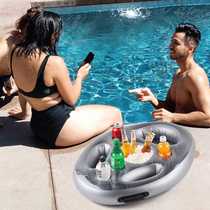 Factory environmentally friendly PVC water ice bar porous cup holder water floating drink tray pool party plate