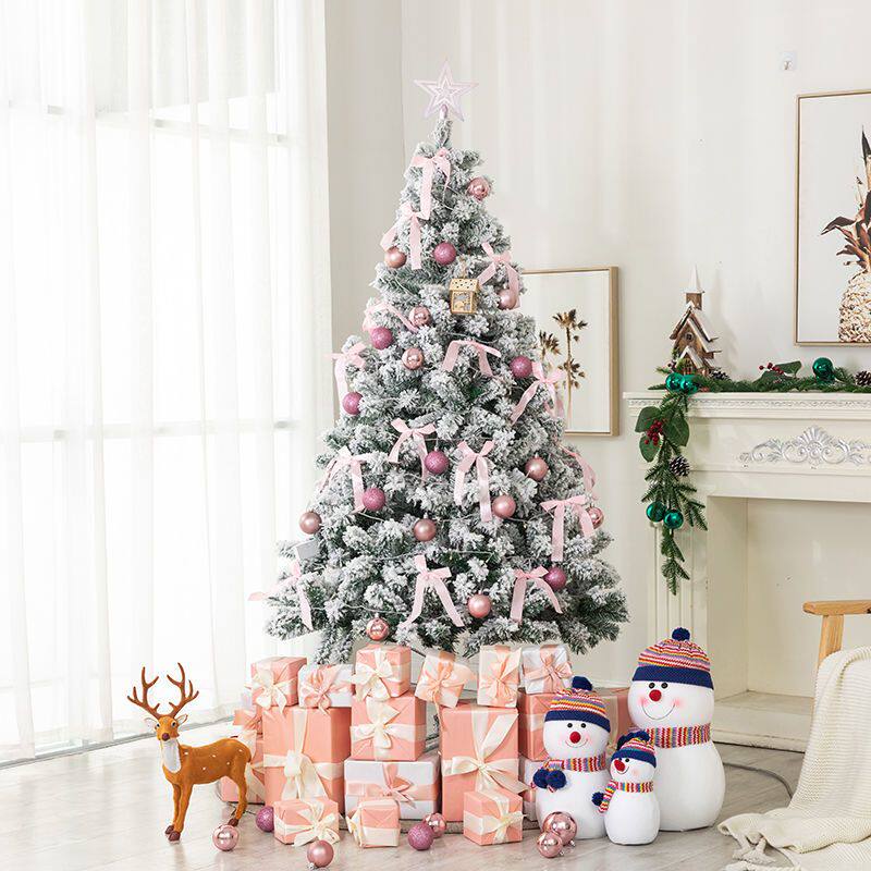 Белый елки домой пакет 1.5/1.8/2.1/3 мега плотный флокирование падающий снег рождество сцена декоративный 