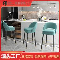 Nordic light luxury bar chair simple home island chair internet celebrity bar chair American high chair high back stool