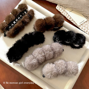 Hair Ball Banana Clip, Large Hair Clip for Women, Versatile Vertical Clip, 2025 New Style, Ponytail Clip for the Back of the Head, Winter