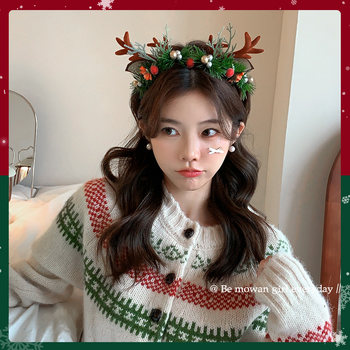 Christmas Headband, Children's Cute Antler Headband, Atmospheric Photo Props, Party Dress-Up, Reindeer Hair Accessories