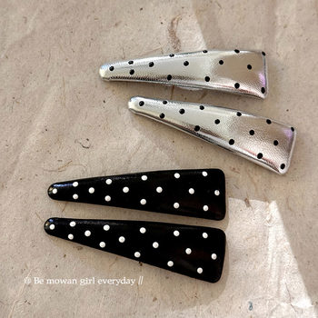French Retro Polka Dot Hair Clip for Women 2025 New High-End Side Fringe Hair Clip Versatile Hairpin Hair Accessory
