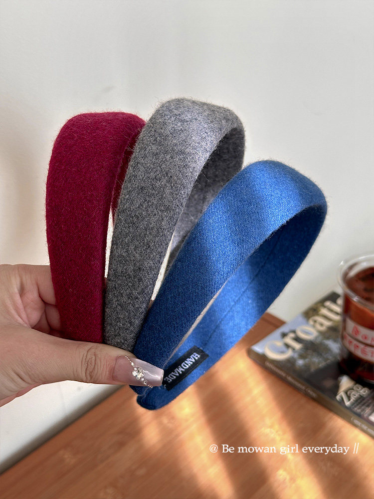 Korean Style Daily Wear Wool Headband for Women, High Cranial Top Hair Clip, Face Washing Hairband, 2025 Autumn and Winter New Hair Accessory