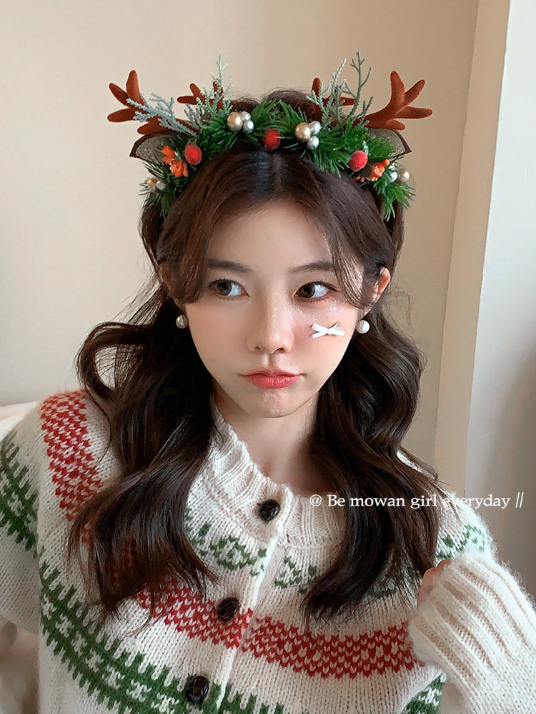 Christmas Headband, Children's Cute Antler Headband, Atmospheric Photo Props, Party Dress-Up, Reindeer Hair Accessories