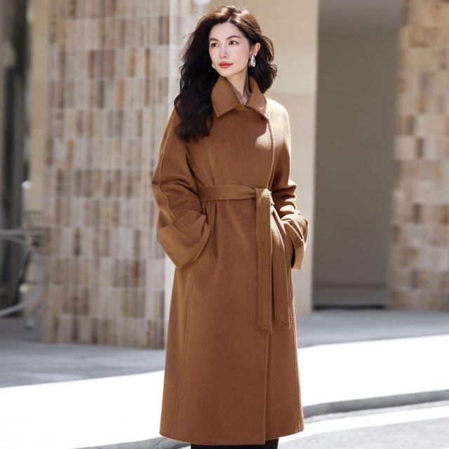 Yuerong pure cashmere double-sided cashmere coat