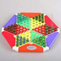 Student Qi hexagonal chess old-fashioned plastic girl marbles jumping round beads} with big checkers glass beads glass beads number