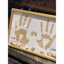 10-inch beach handprint photo frame couple handmade diy new creative homemade family graffiti commemorative ornaments decoration