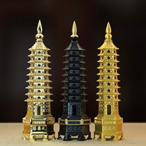 2024 Wenchang Tower pure copper 13-layer ornaments die-cast fine brass tower gold list learning tower metal crafts